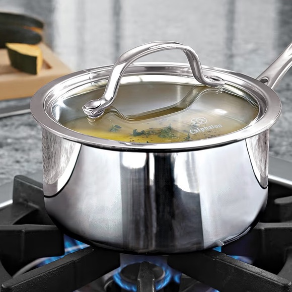 Calphalon Tri-Ply Silver 1.5 qt Sauce Pan with Lid - Picture 2 of 5